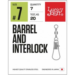 Вертлюжки-застежки Lucky John Barrel And Interlock